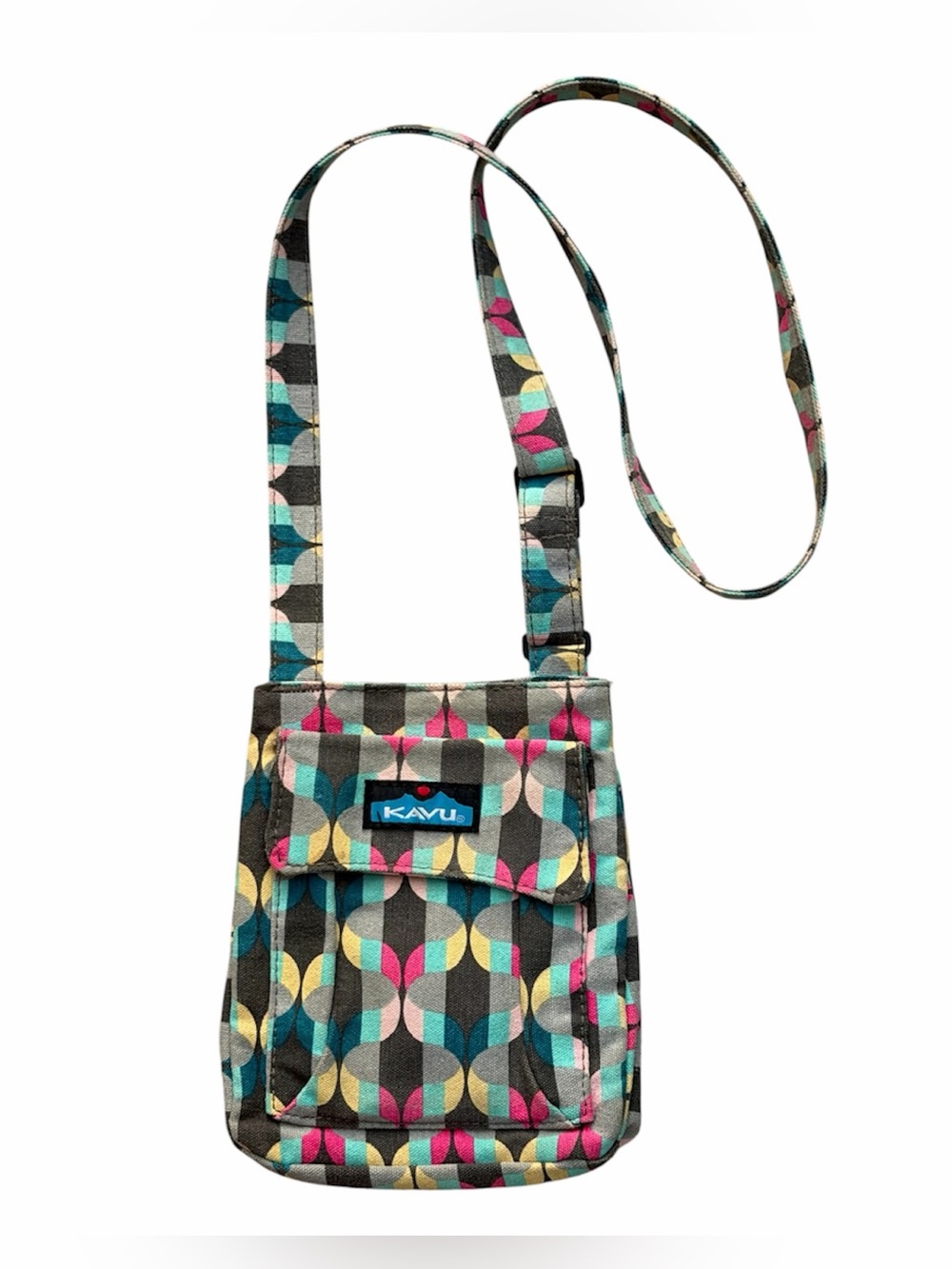 KAVU Crossbody Sling Keepalong Shoulder Bag Geometric - Travel/Concert/Festival